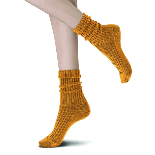 OROBLU All Colors Cotton Bootie Socks Yellow