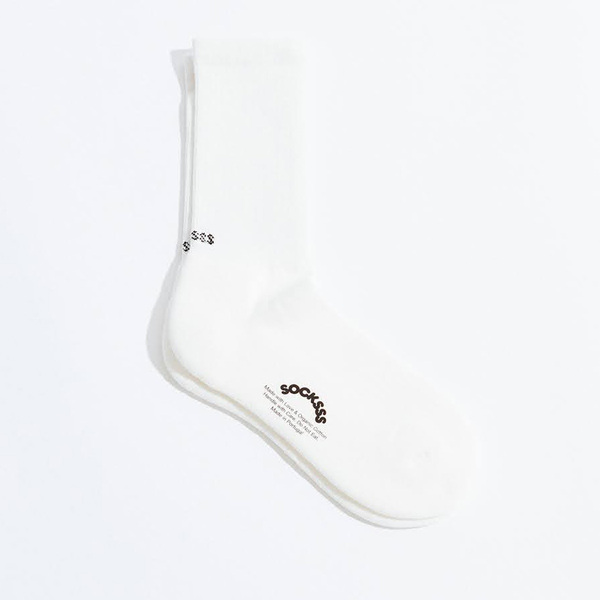 SOCKSSS Solid Snow White